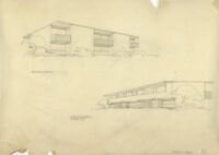 Channel Heights, two views of apartment exterior, San Pedro, California, 1941-1942