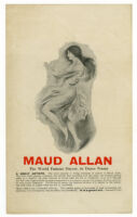 Maud Allan, the world famous dancer, in dance poems