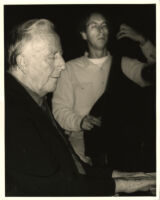 George Shearing and an unidentified man, Los Angeles, April 1997 [descriptive]