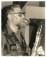 Lew Tabackin playing sax in Los Angeles [descriptive]