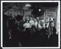 Dennis Morgan, Ben Blue, and others on the set of One Sunday Afternoon