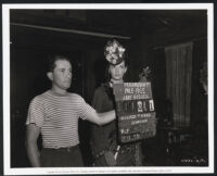 Jane Russell and a crew member in The Paleface
