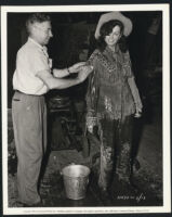 Jane Russell and a crew member in The Paleface
