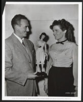 Director Norman McLeod and actress Jane Russell after filming The Paleface