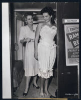 Jane Russell and a wardrobe designer preparing for The Paleface