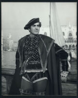 Tyrone Power on set in Venice filming Prince Of Foxes