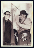 Harold Lloyd and Archie Stout on the set of Professor, Beware!