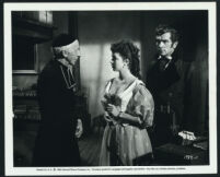 Everett Glass, Colleen Miller, and Gene Barry in The Purple Mask