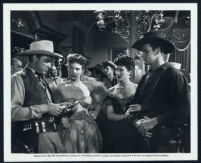 Alex Nicol, Maureen O'Hara, Jeanne Cooper, and Palmer Lee in The Redhead From Wyoming