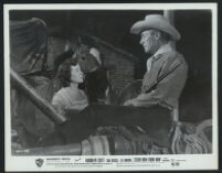 Gail Russell and Randolph Scott in a scene from Seven Men From Now