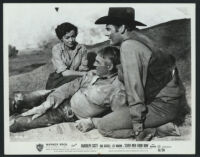 Gail Russell, Randolph Scott and Walter Reed in a scene from Seven Men From Now