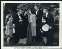 The 'Newton' family with Joseph Cotten and Hume Cronyn in a scene from Shadow of a Doubt