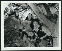 Yvonne De Carlo and extras in a scene from Shotgun