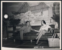 Dan Dailey and Constance Smith on the set of Taxi