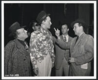 Screenwriter Sid Silvers and director James V. Kern on the set of Two Tickets To Broadway
