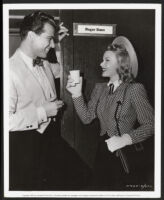 Roger Dann and Roberta Jonay on the set of Variety Girl