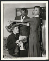 Joyce Holden, Charles Drake and Peggy Dow behind the scenes of You Never Can Tell