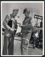 William A. Wellman and George Murphy on the set of Battleground