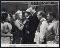 Olga San Juan, Margaret Hamilton, Betty Grable, Alan Bridge, and Cesar Romero in The Beautiful Blonde From Bashful Bend