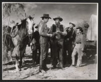 Joel McCrea, Leon Ames, Chill Wills, and Dean Stockwell in Cattle Drive