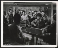 Paul Douglas and cast members in a scene from Clash by Night