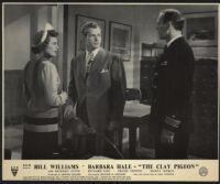 Barbara Hale, Bill Williams, and Frank Fenton in The Clay Pigeon