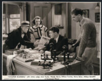William Benedict, Wendy Barrie, Robert Kent, and Kent Taylor in College Scandal