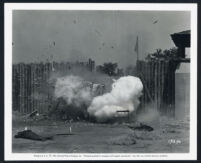 Special effects explosion on the set of Column South