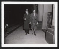 Charles Boyer and Lauren Bacall on the set of Confidential Agent
