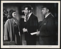 Micheline Cheirel, Dick Powell, and Unidentified actor in Cornered