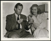 William Holden and Joan Caulfield on the set of Dear Ruth