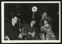 Beatrice Lillie visits sets of new Mae West picture between scenes of Doctor Rhythm.