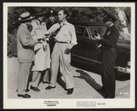 Myron Healey getting arrested by cast members in Gang Busters
