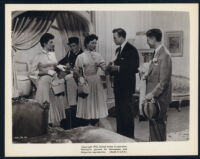 Jane Russell, Alan Young, Jeanne Crain, Scott Brady and Rudy Vallee in Gentlemen Marry Brunettes
