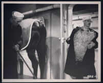 William Bendix and Groucho Marx cleaning the stables in A Girl in Every Port