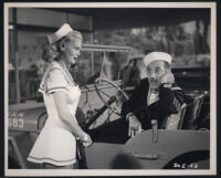 Marie Wilson and Groucho Marx in a scene from A Girl in Every Port