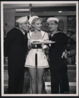 William Bendix, Marie Wilson, and Groucho Marx in a scene from A Girl in Every Port
