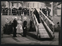 William Bendix, Marie Wilson, Groucho Marx and extras in a scene from A Girl in Every Port