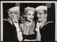 William Bendix, Marie Wilson, and Groucho Marx in a still for A Girl in Every Port