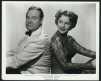 Bob Hope and Rhonda Fleming back-to-back on the set of The Great Lover