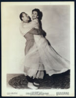 Ralph Bellamy and Ruth Warrick dancing barefoot on the set of Guest in the House