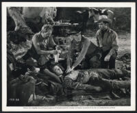 Audie Murphy, Jesse White, William Reynolds, and Paul Kelly in Gunsmoke