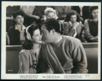Peggy Ryan and Lou Costello get close in Here Come the Co-Eds