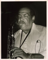 Ernie Watts playing the saxophone in Los Angeles, October 1995 [descriptive]