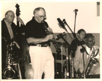 Putter Smith, Nick Brignola, Joe LaBarbera and Cecil Payne (L-R) performing in Los Angeles, June 1999 [descriptive]