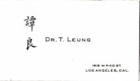 Name Card: 譚良 Dr. T. Leung