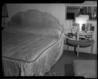 Bedroom in the house of actor John Gilbert, Beverly Hills, 1936
