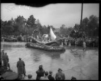 "Royal Barge" float in the Tournament of Roses Parade, Pasadena, 1934