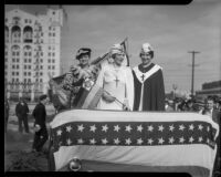 Aimee Semple McPherson, Roberta Semple Smythe, and Rheba Crawford celebrate the 25th anniversary of McPherson's work in ministry, Los Angeles, 1935