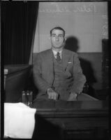 Pete Schneider on trial for manslaughter, Los Angeles, 1935